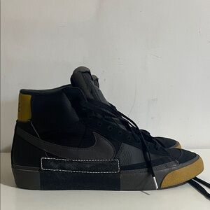 NIKE BLAZER MID PRO CLUB BLACK/MEDIUM ASH-BRONZINE-BLUE TINT SIZE 13